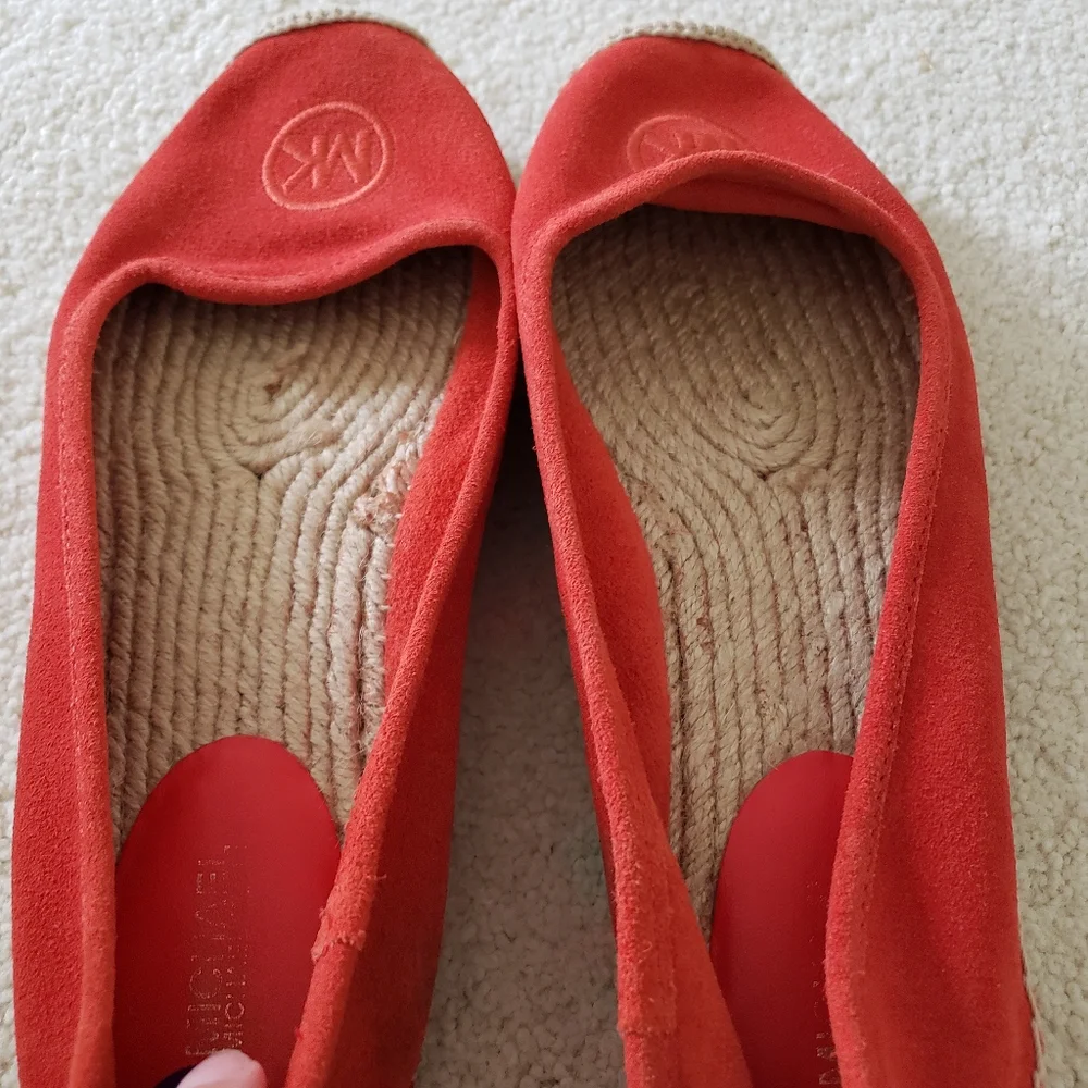 Michael Kors Orange Suede Logo Espadrilles sz8.5